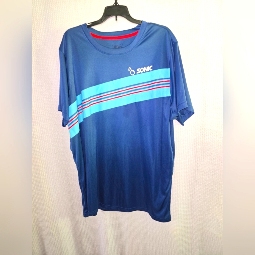 Sonic Shirt Men's 2XL Blue Employee Uniform Workwear Drive In Fast Food Cosplay